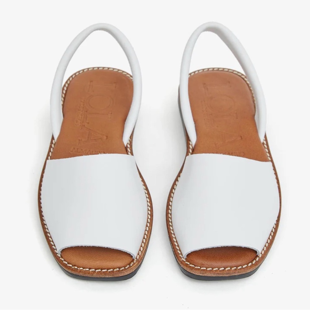 White Leather Slingback Sandals for Women - Minimal Summer Style
